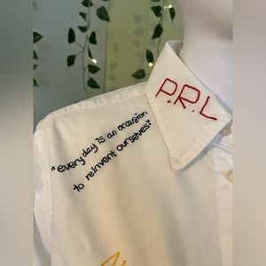 Polo Ralph Lauren Embroidered White Button Down Shirt